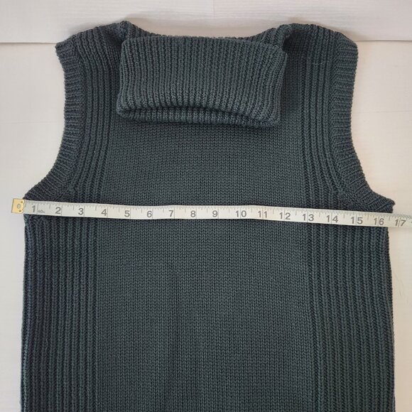 Vintage Kenneth Cole Merino Wool Sleeveless Turtleneck Forest Green Size Medium - Picture 12 of 13